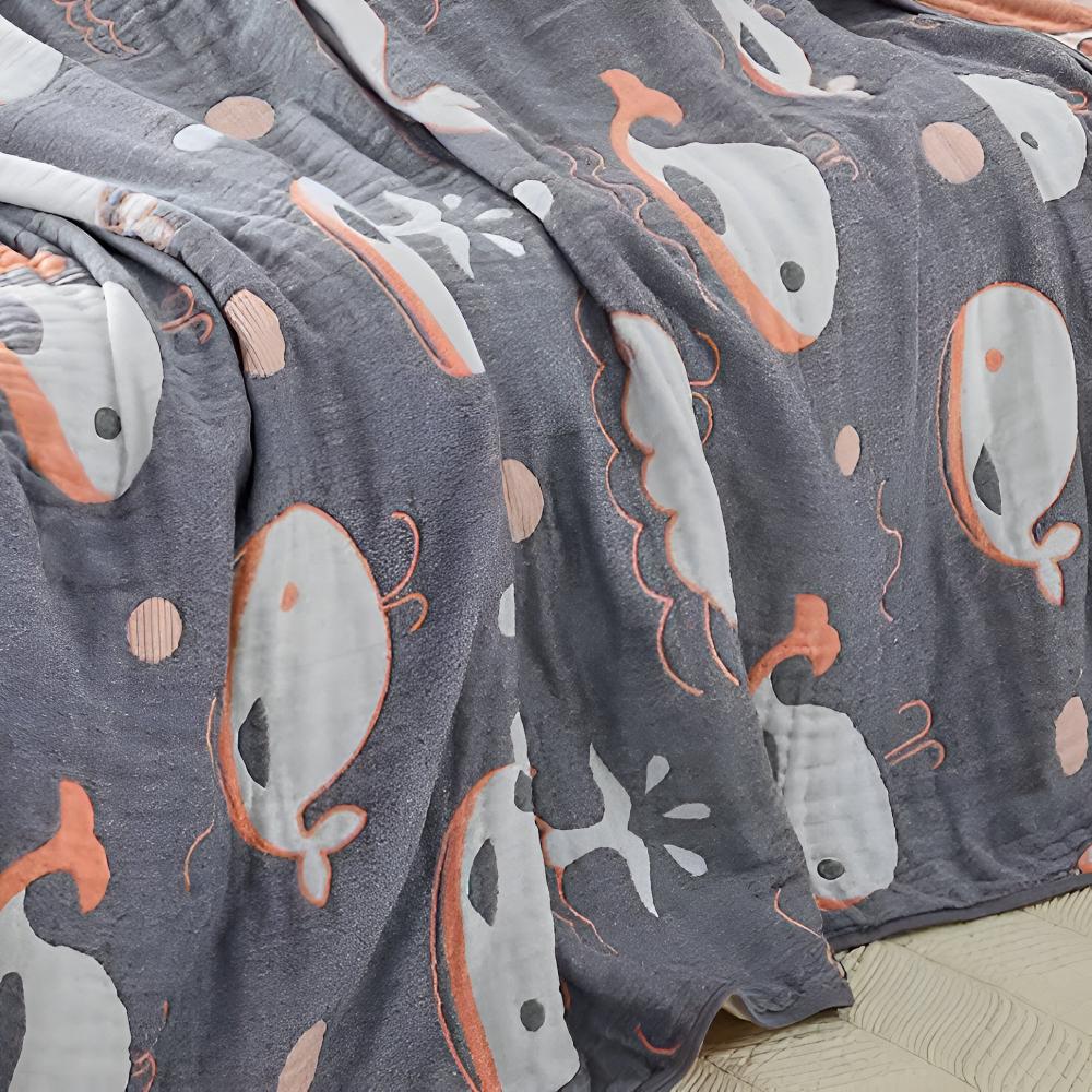 Ocean Dreams Whale Cotton Blanket - Image 5