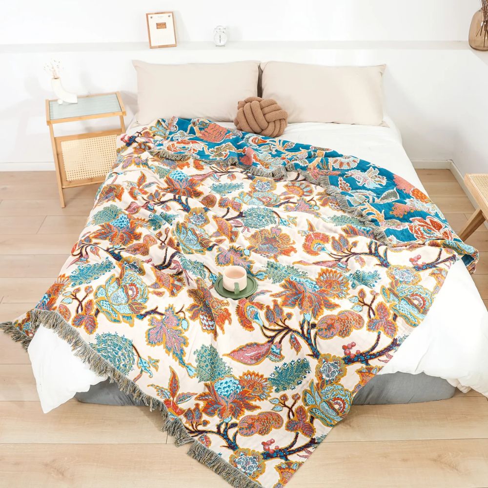 Ornamental Garden Cotton Blanket - Image 2