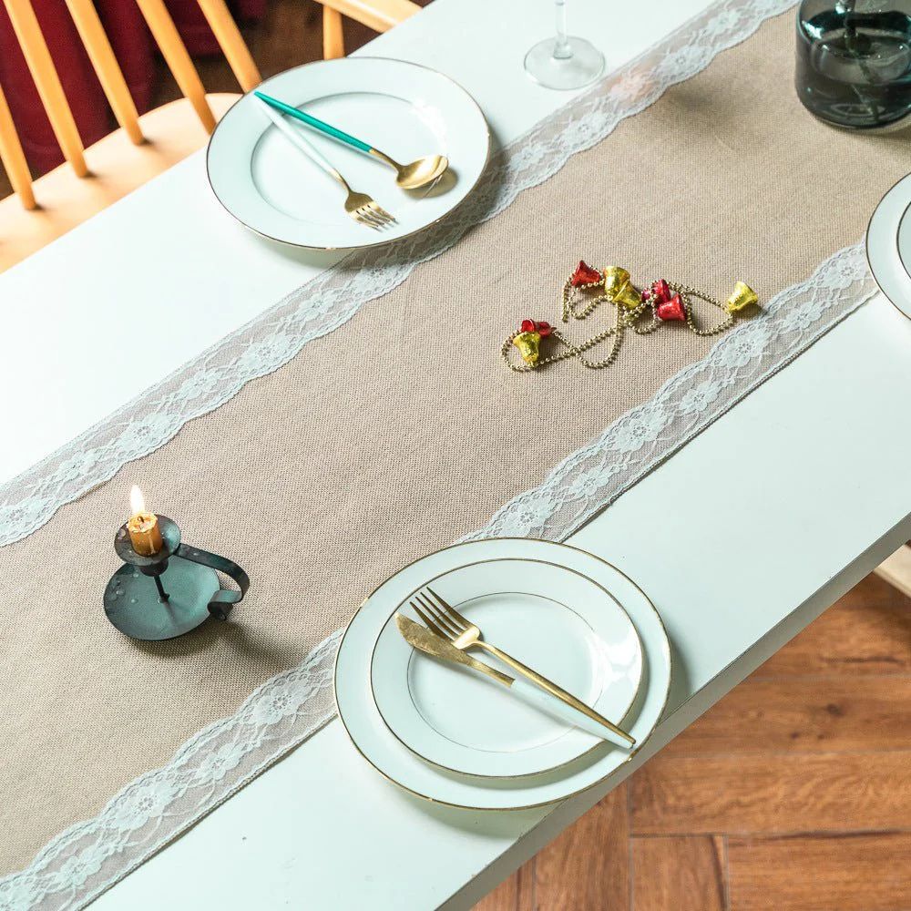 Ornate Blossom Lace Edge Table Runner - Image 8