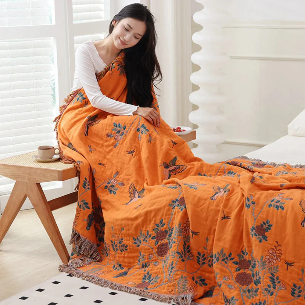 Ornate Multi-Layer Cotton Blanket - Image 4