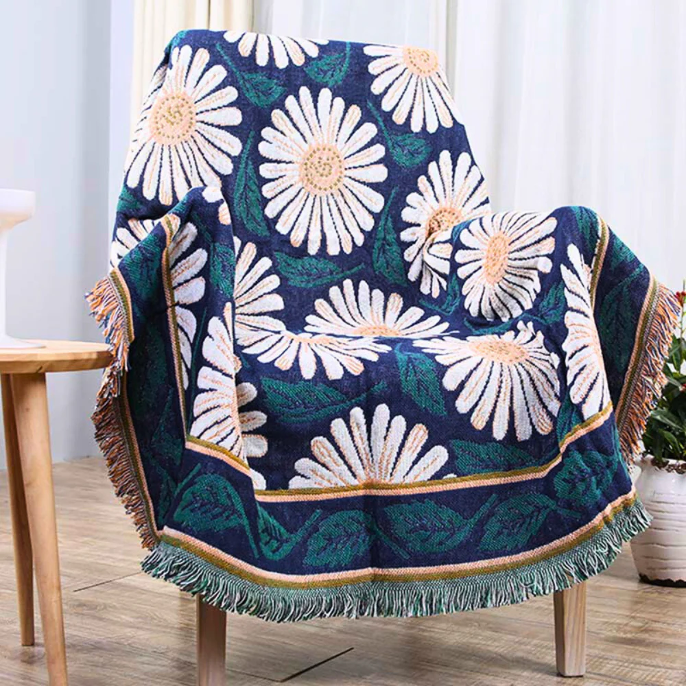 Bohemian Shiragiku Tassel Cotton Knit Blanket - Image 10