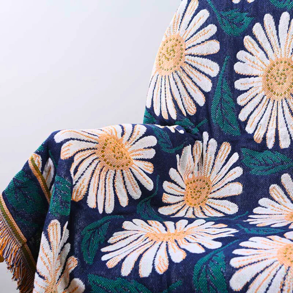 Bohemian Shiragiku Tassel Cotton Knit Blanket - Image 2