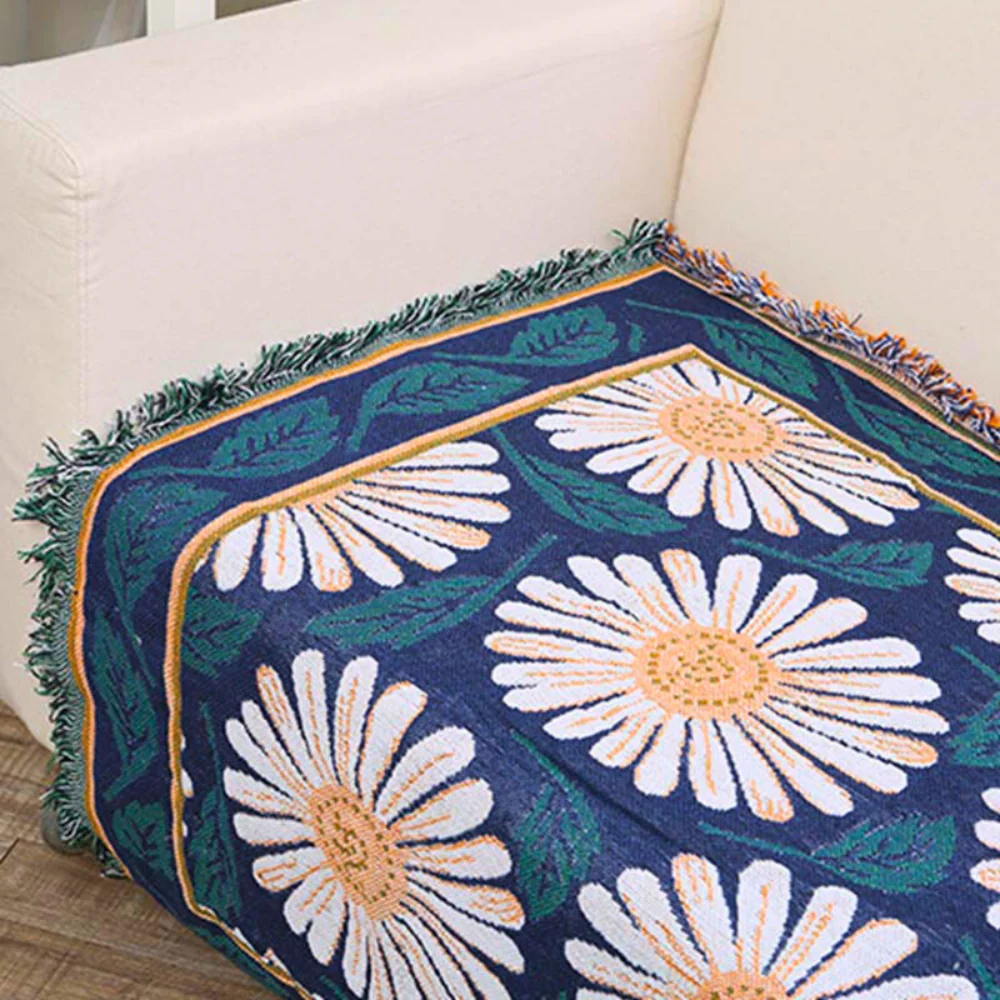 Bohemian Shiragiku Tassel Cotton Knit Blanket - Image 3