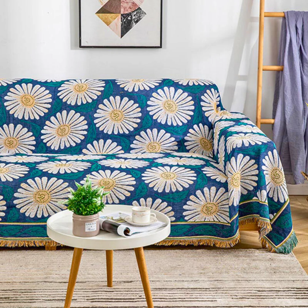 Bohemian Shiragiku Tassel Cotton Knit Blanket - Image 4