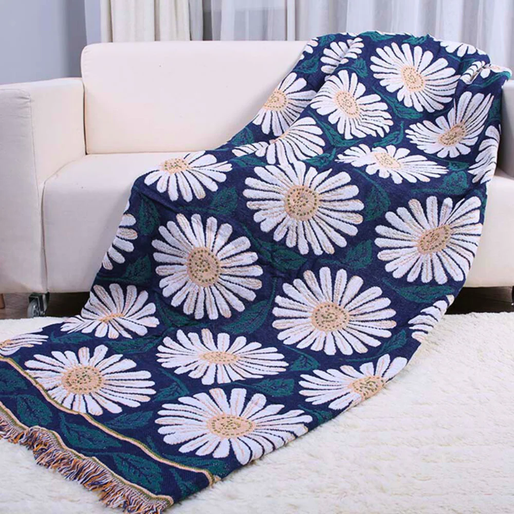 Bohemian Shiragiku Tassel Cotton Knit Blanket - Image 5