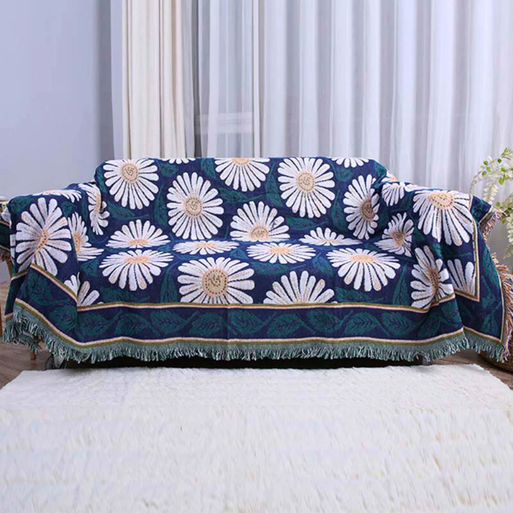 Bohemian Shiragiku Tassel Cotton Knit Blanket - Image 8
