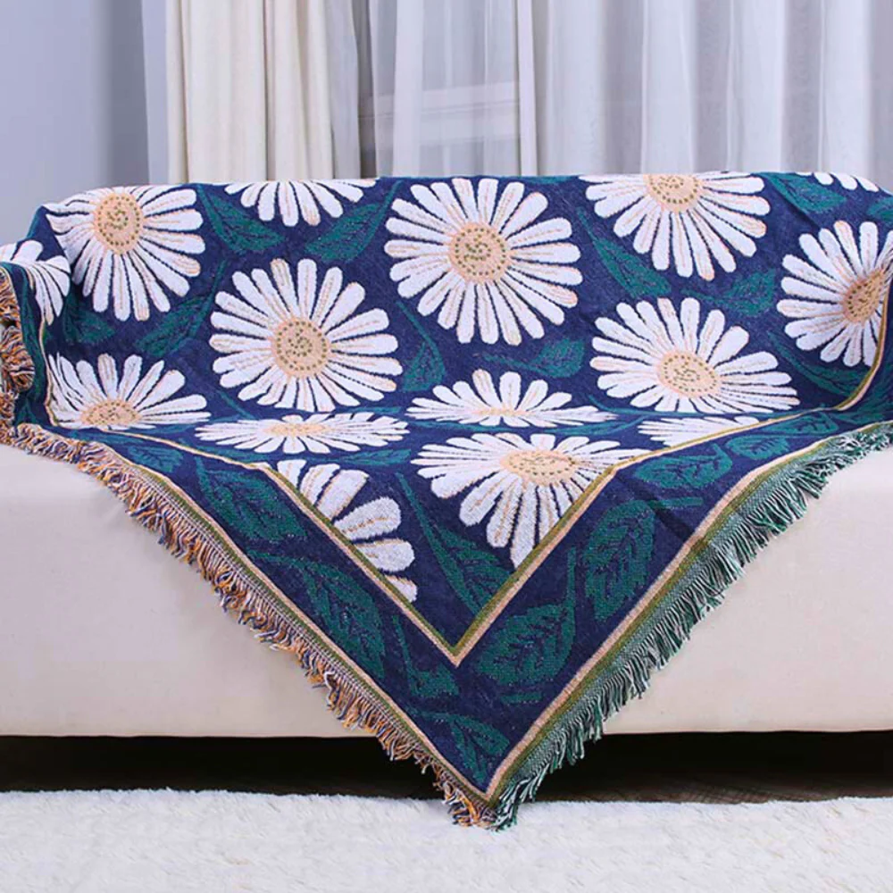 Bohemian Shiragiku Tassel Cotton Knit Blanket - Image 9