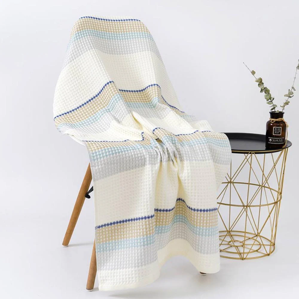 Colorblock Striped Cotton Bath Towel - Image 3