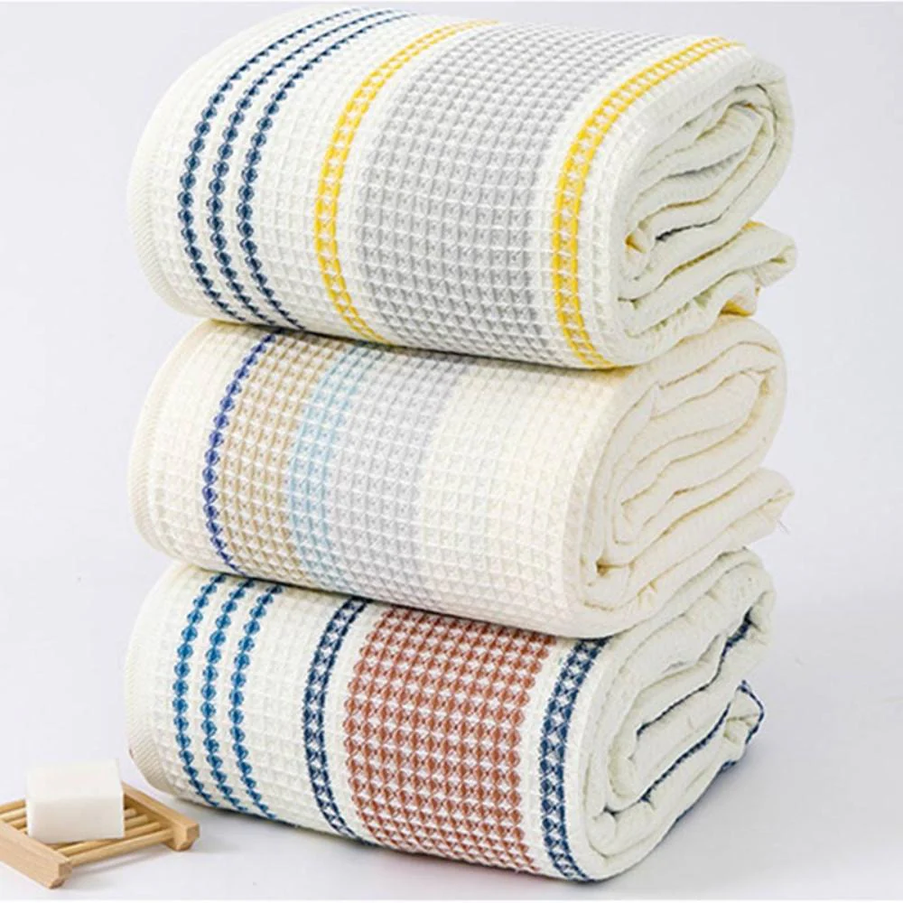 Colorblock Striped Cotton Bath Towel - Image 5
