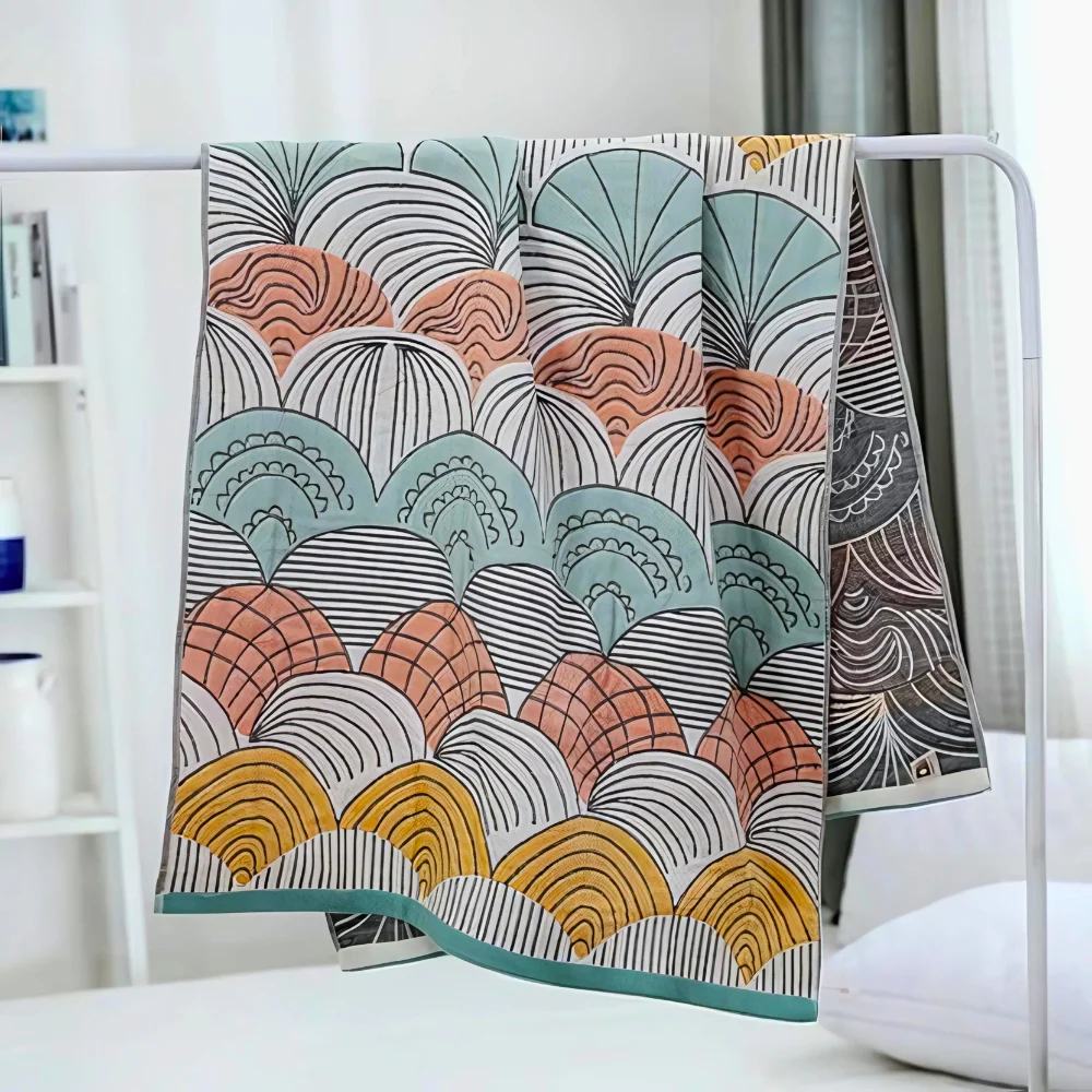 Shell Print Jacquard Cotton Bath Towel - Image 3