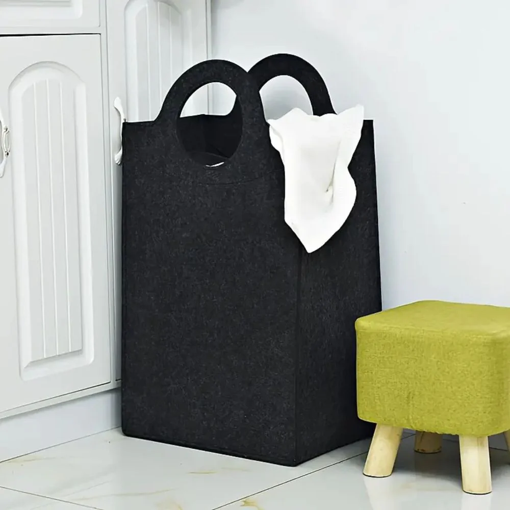 Oxford Fold Felt Laundry Basket - Image 5