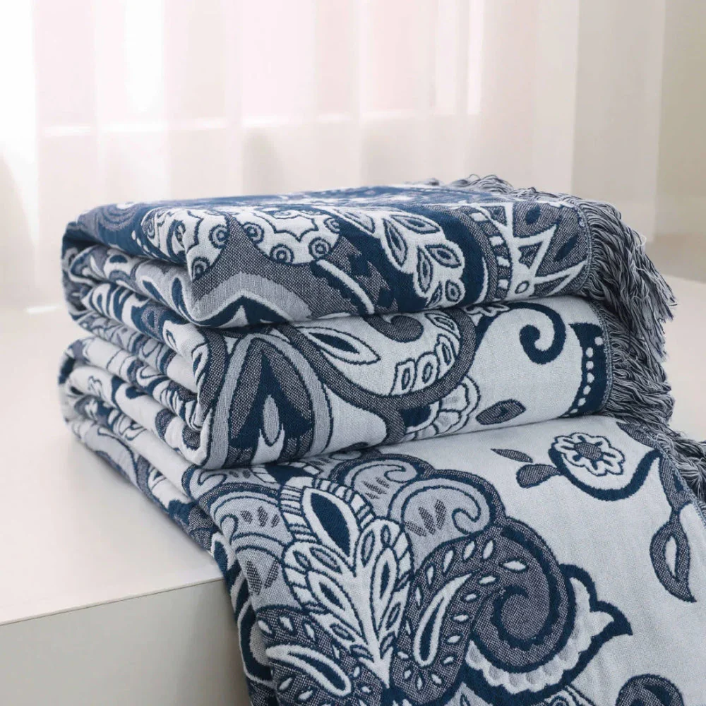 Paisley Dream Cotton Tassel Blanket - Image 7