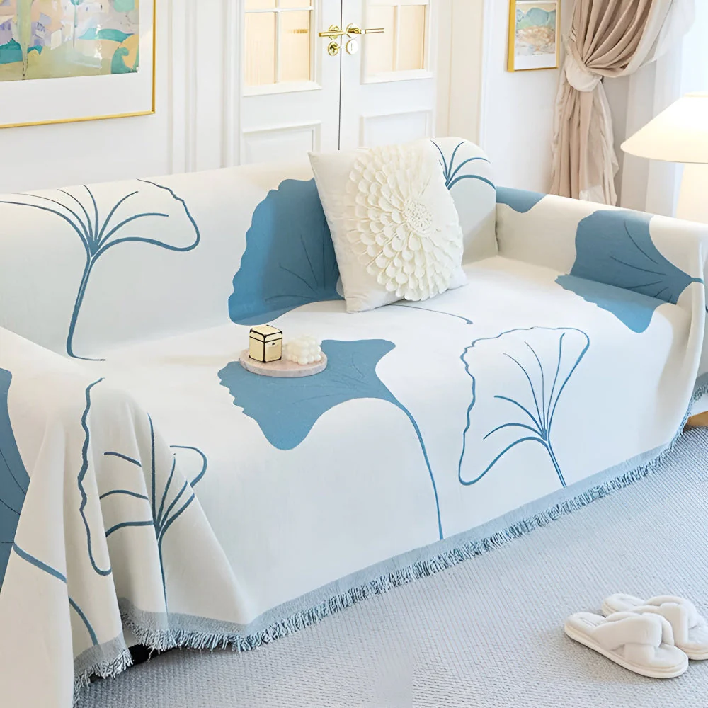 Pastoral Style Ginkgo Leaf Sofa Cover - Image 4