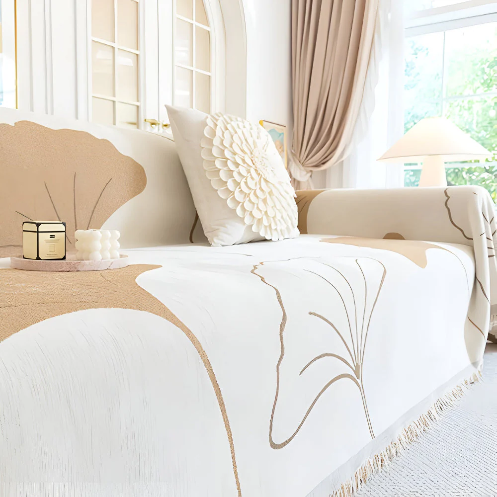 Pastoral Style Ginkgo Leaf Sofa Cover - Image 7