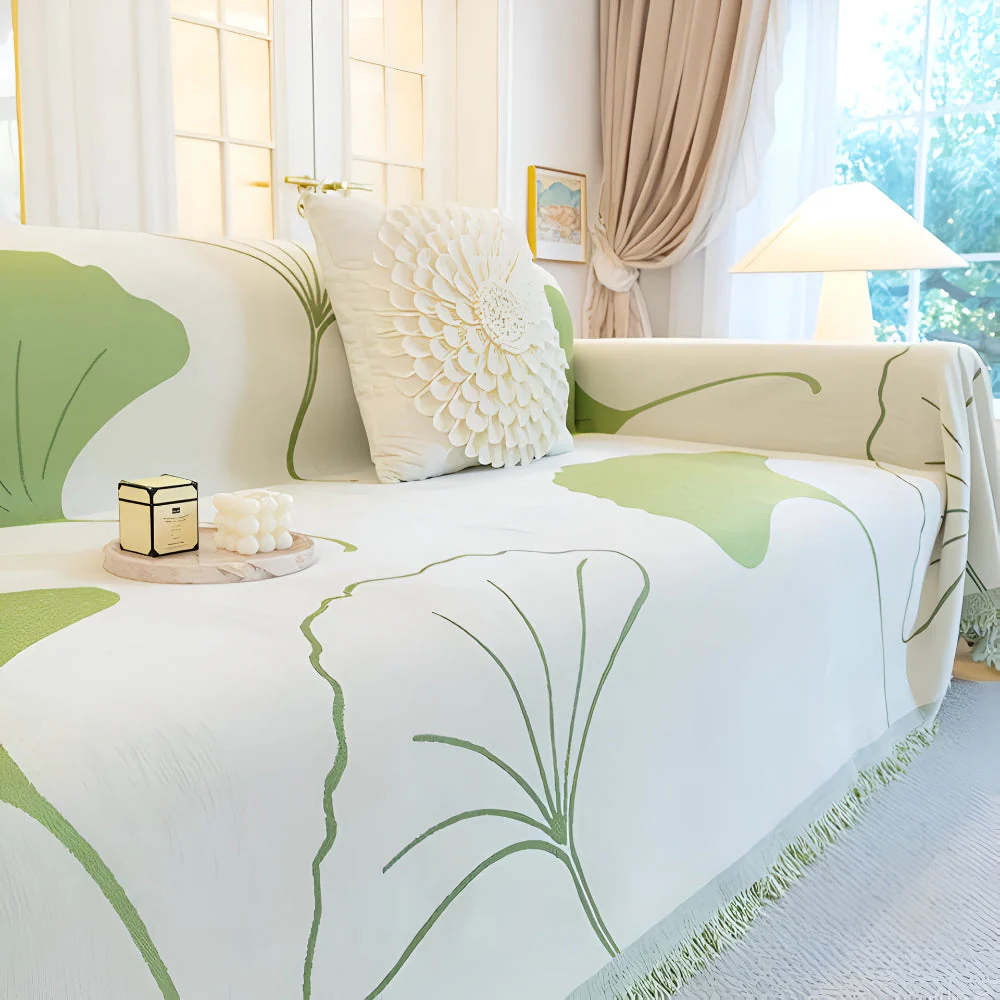 Pastoral Style Ginkgo Leaf Sofa Cover - Image 9