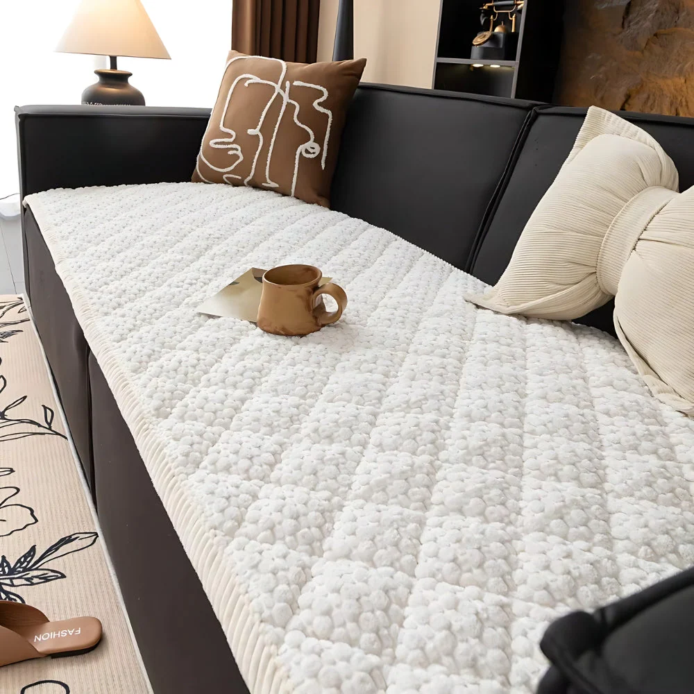 Pet-Proof Textured Quilted Sofa Protector Slipcover - Image 3