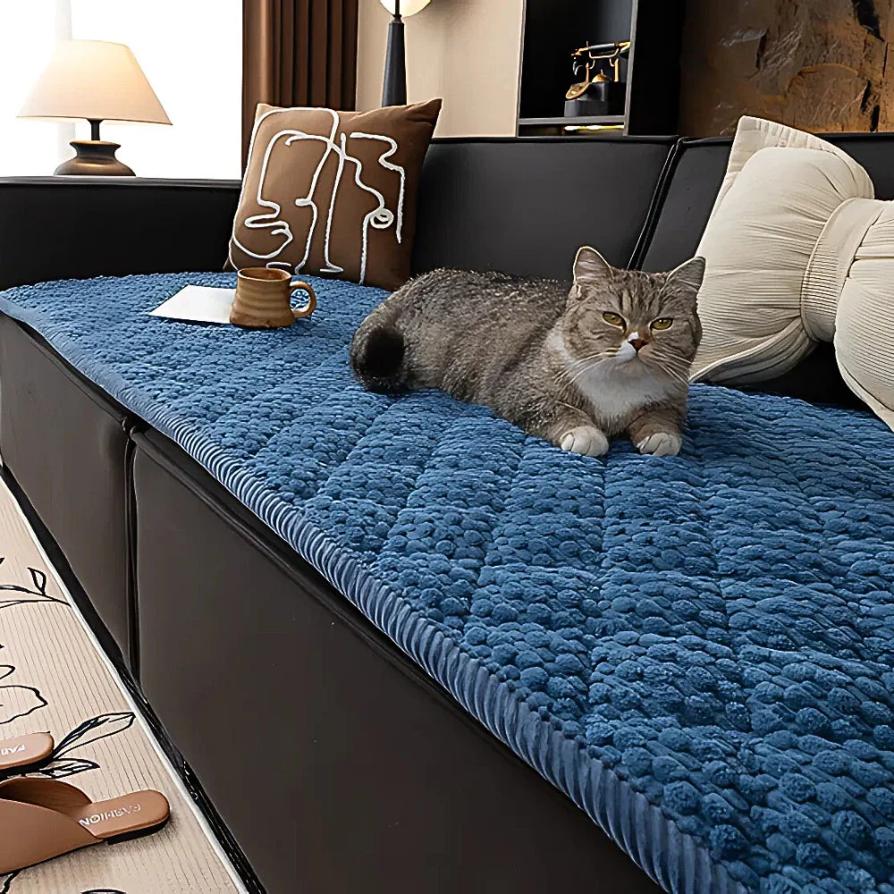 Pet-Proof Textured Quilted Sofa Protector Slipcover - Image 4