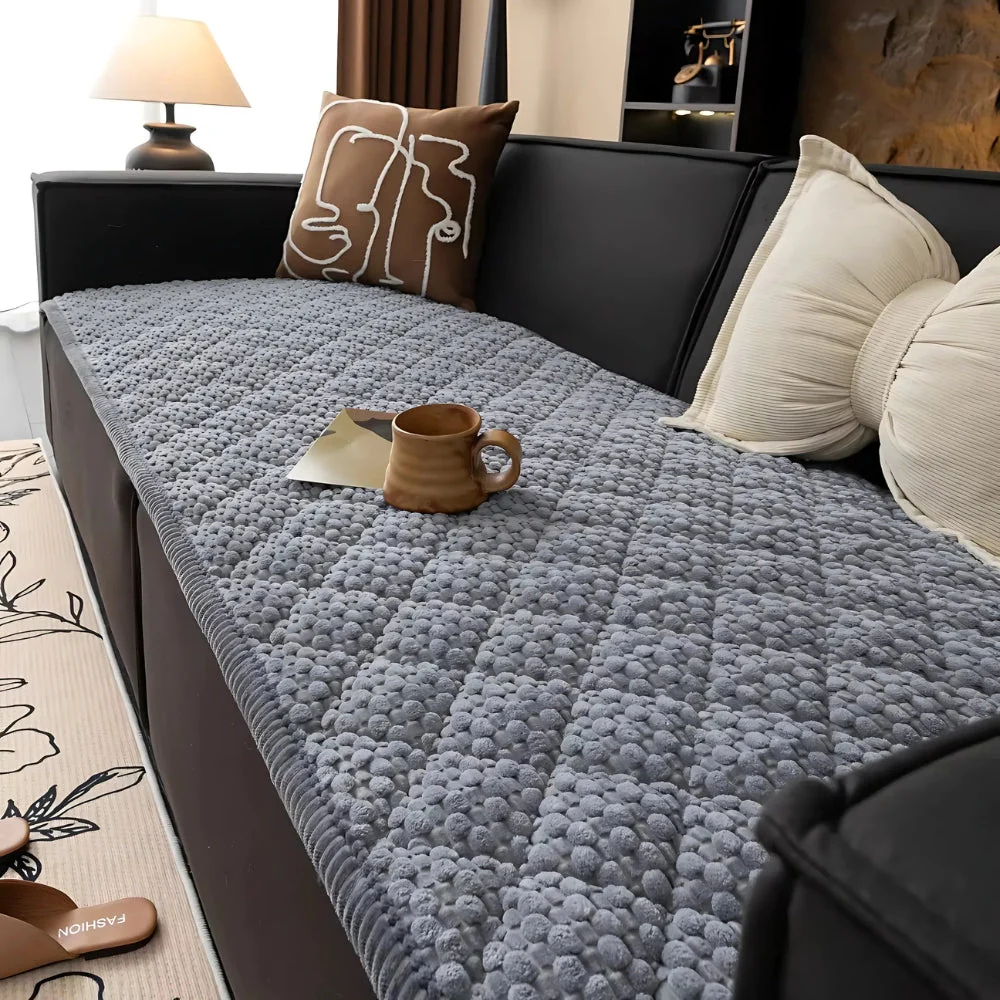 Pet-Proof Textured Quilted Sofa Protector Slipcover - Image 6