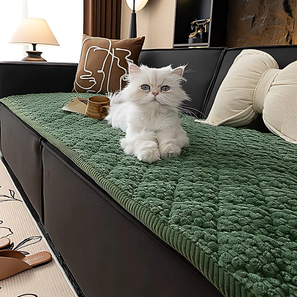 Pet-Proof Textured Quilted Sofa Protector Slipcover - Image 7
