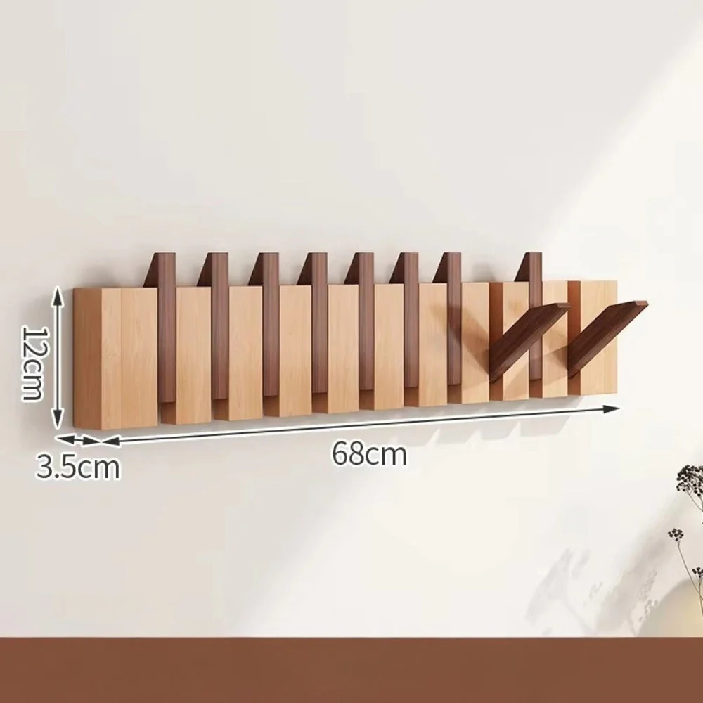 Piano Foldable Wooden Flip Hook Wall Rack - Image 11