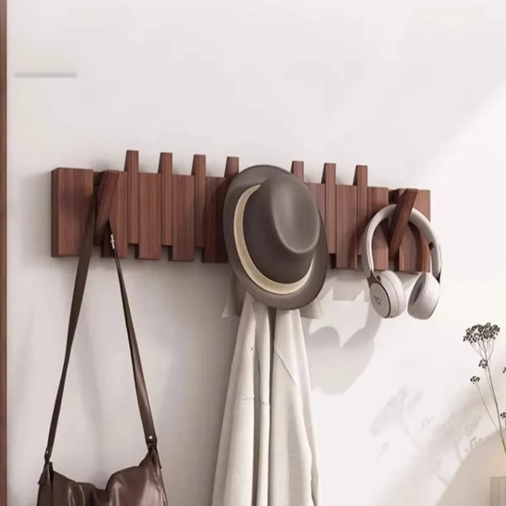 Piano Foldable Wooden Flip Hook Wall Rack - Image 15