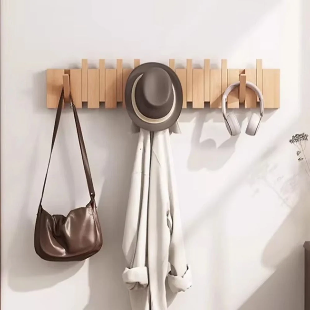 Piano Foldable Wooden Flip Hook Wall Rack - Image 16