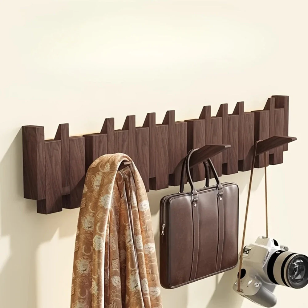 Piano Foldable Wooden Flip Hook Wall Rack - Image 17