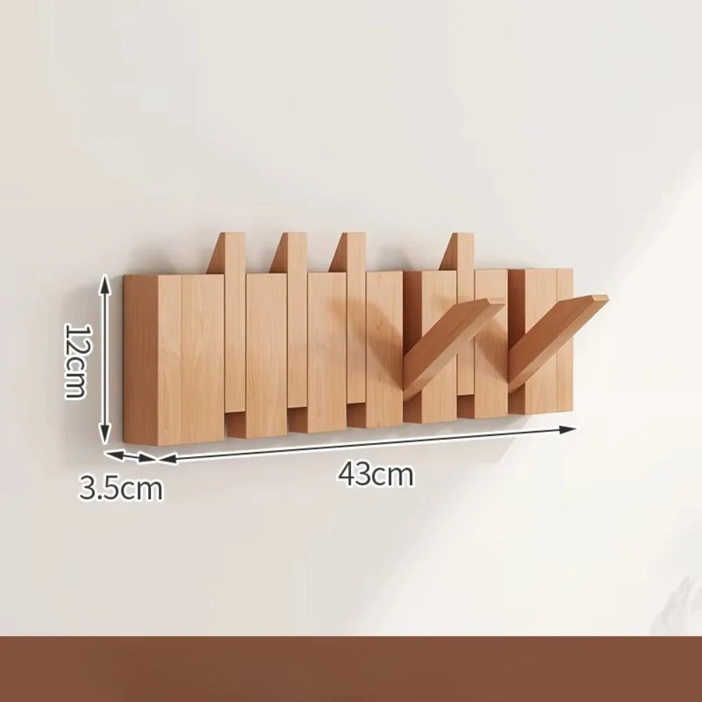 Piano Foldable Wooden Flip Hook Wall Rack - Image 4
