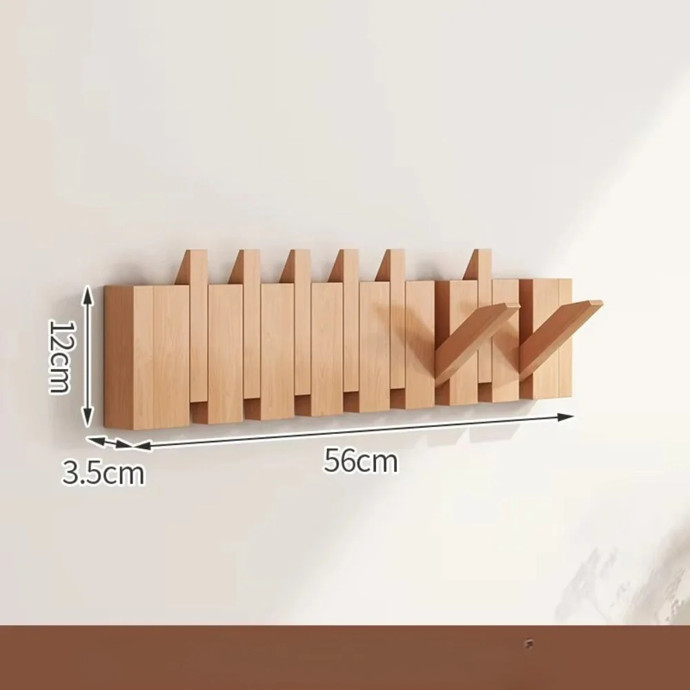 Piano Foldable Wooden Flip Hook Wall Rack - Image 5