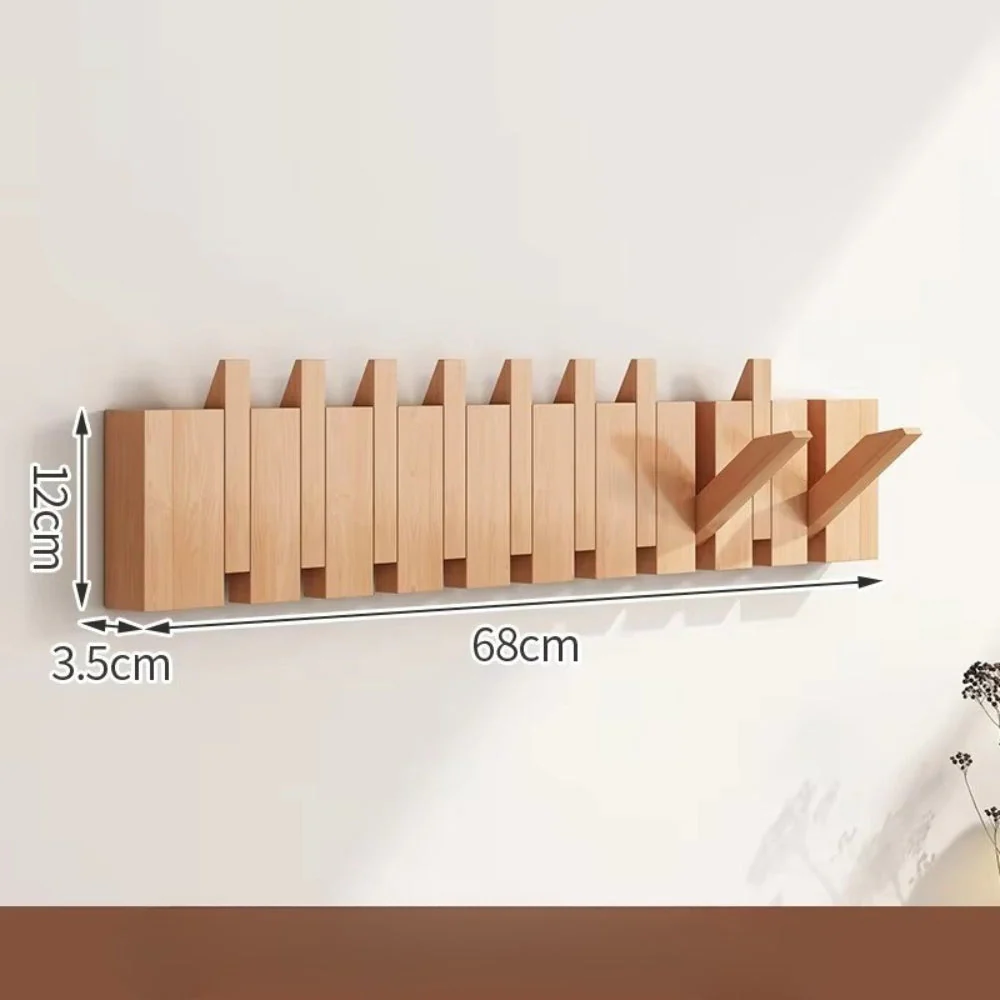 Piano Foldable Wooden Flip Hook Wall Rack - Image 6
