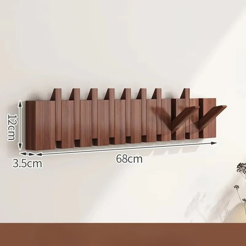 Piano Foldable Wooden Flip Hook Wall Rack - Image 7