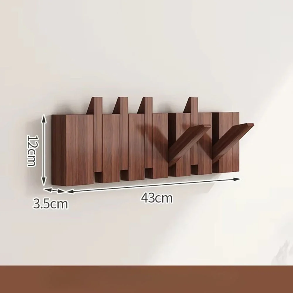 Piano Foldable Wooden Flip Hook Wall Rack - Image 9