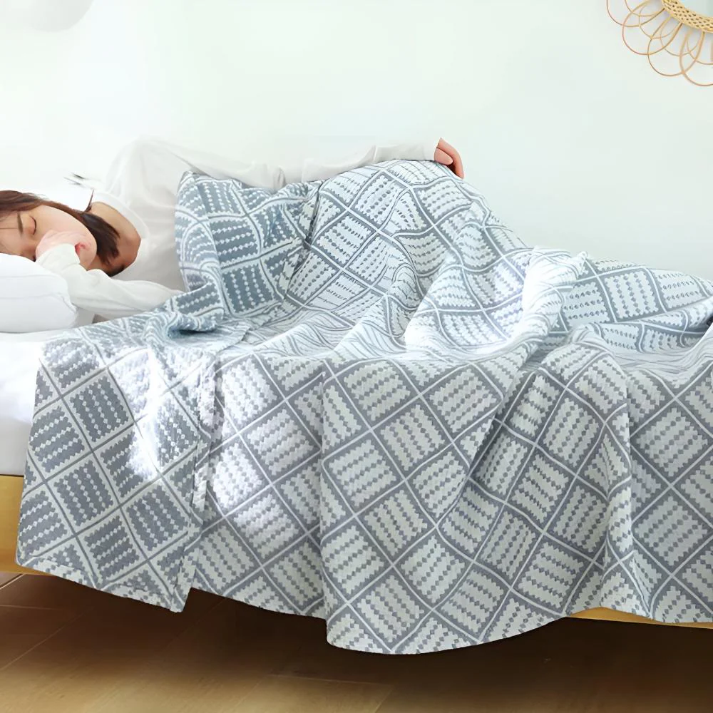 Plaid Pattern Cotton Blanket - Image 4