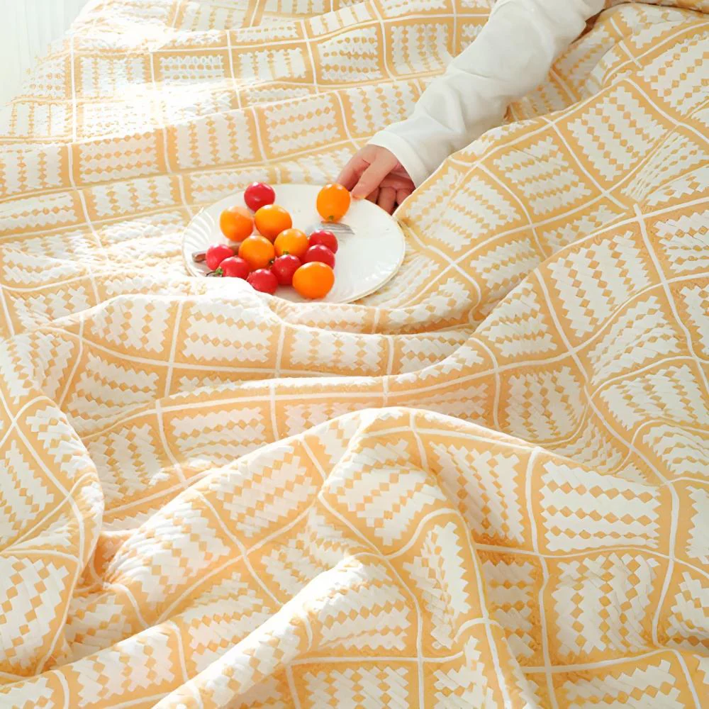 Plaid Pattern Cotton Blanket - Image 6