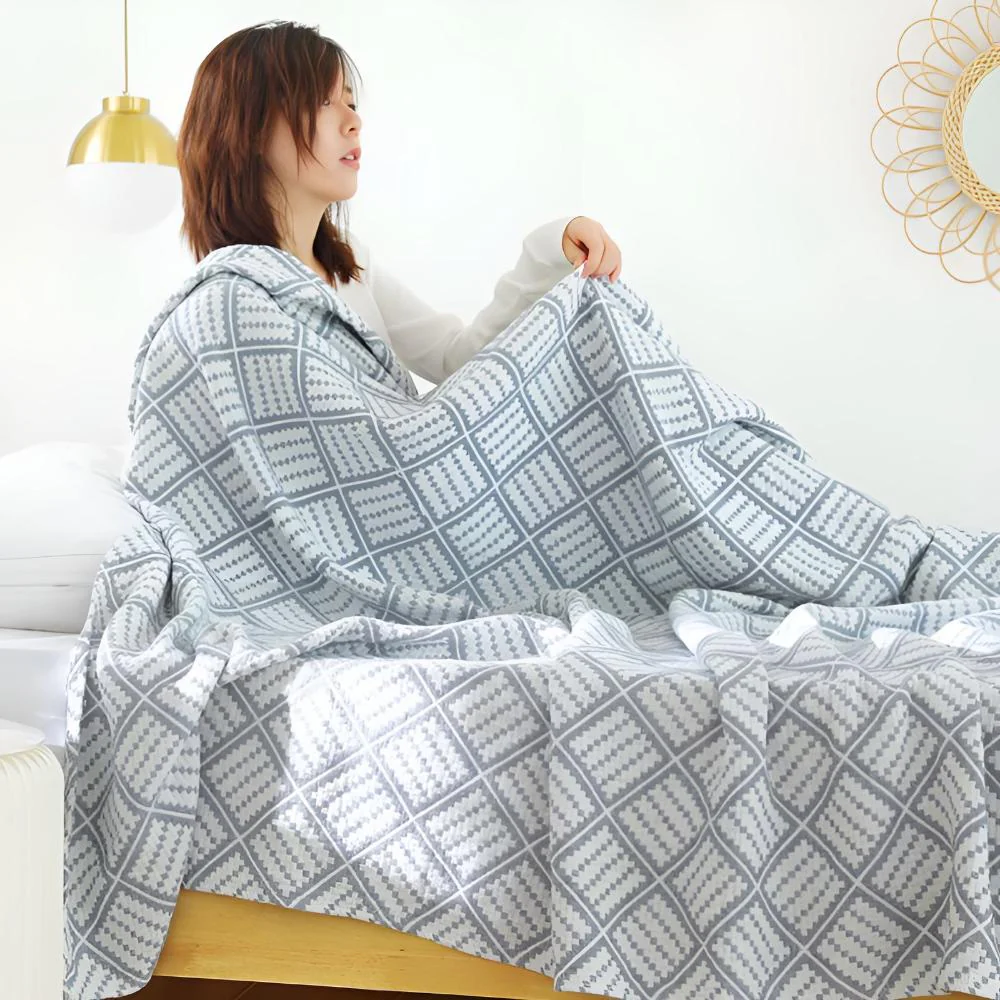 Plaid Pattern Cotton Blanket - Image 8
