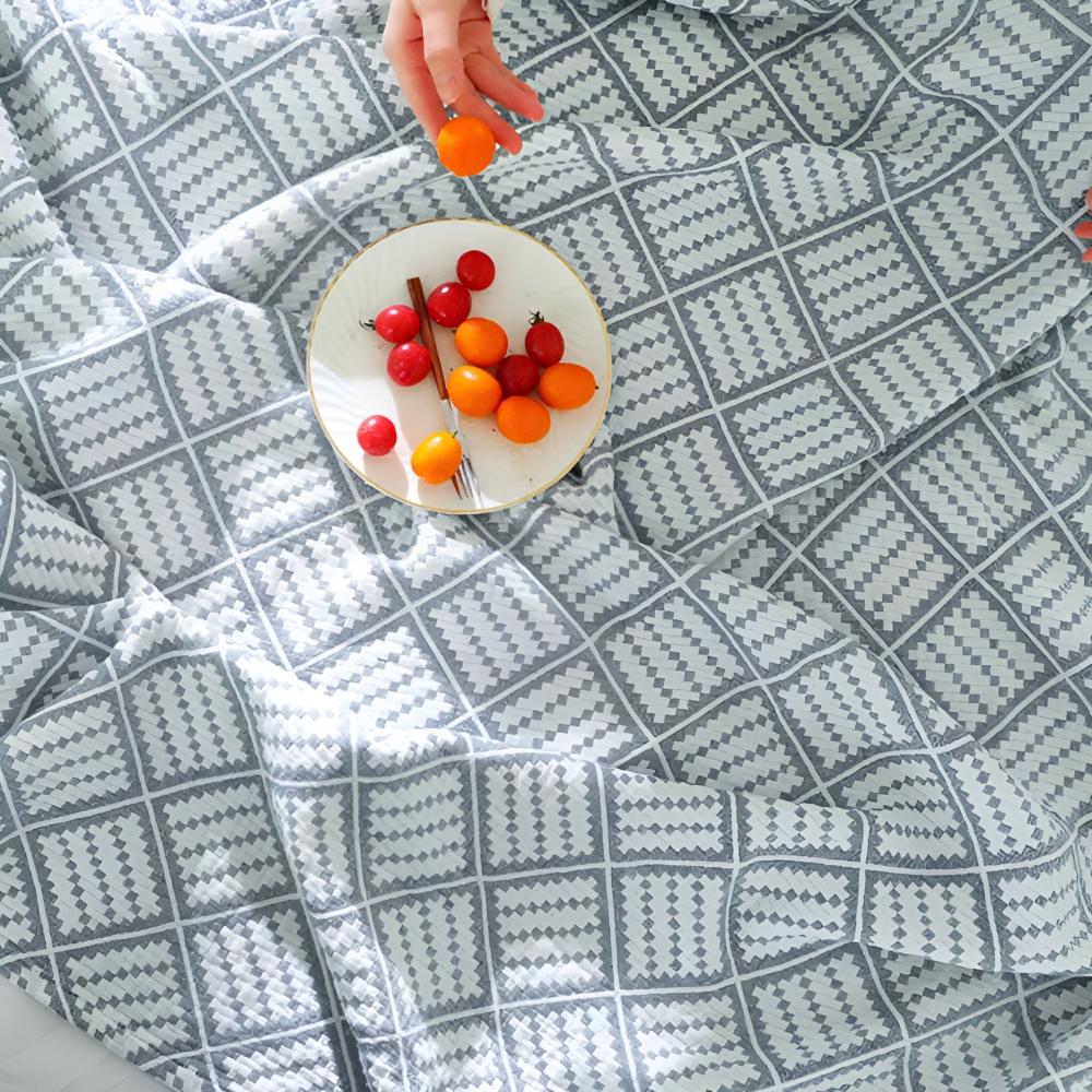 Plaid Pattern Cotton Blanket - Image 9