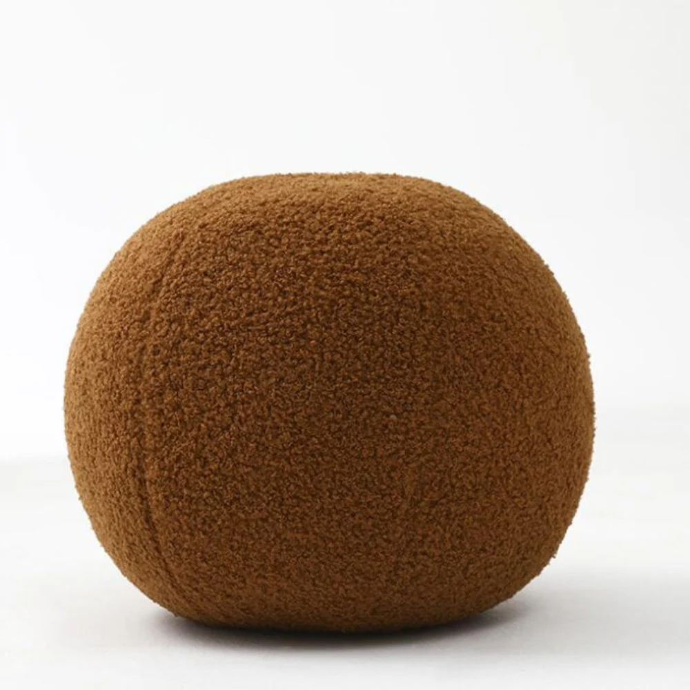 Plush Ball Shaped Boucle Cushion - Image 2