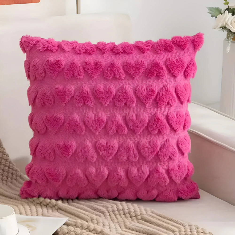 Plush Heart Cushion Cover - Image 4