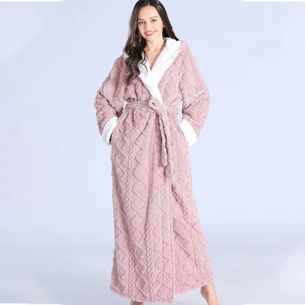 Plush Long Hooded Robe - Image 5