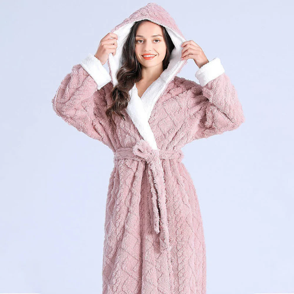 Plush Long Hooded Robe - Image 6