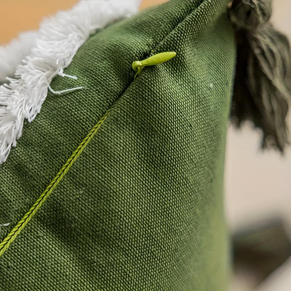 Plush Leaf With Tassel Cushion Cover - Image 6