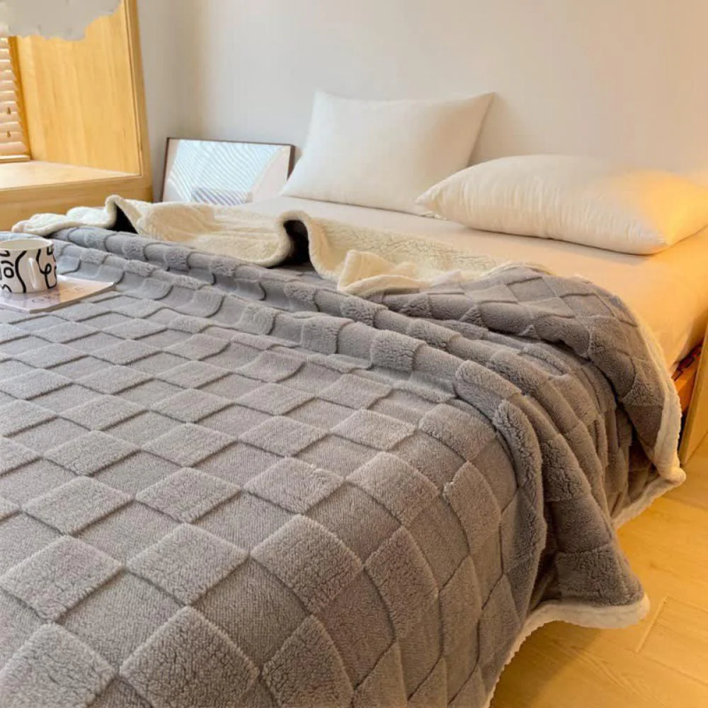Plush Square Checkerboard Blanket - Image 6