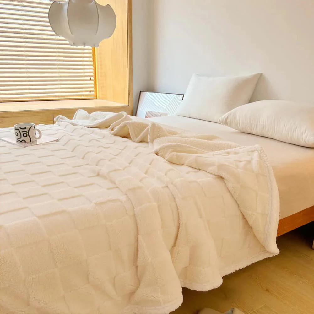 Plush Square Checkerboard Blanket - Image 8