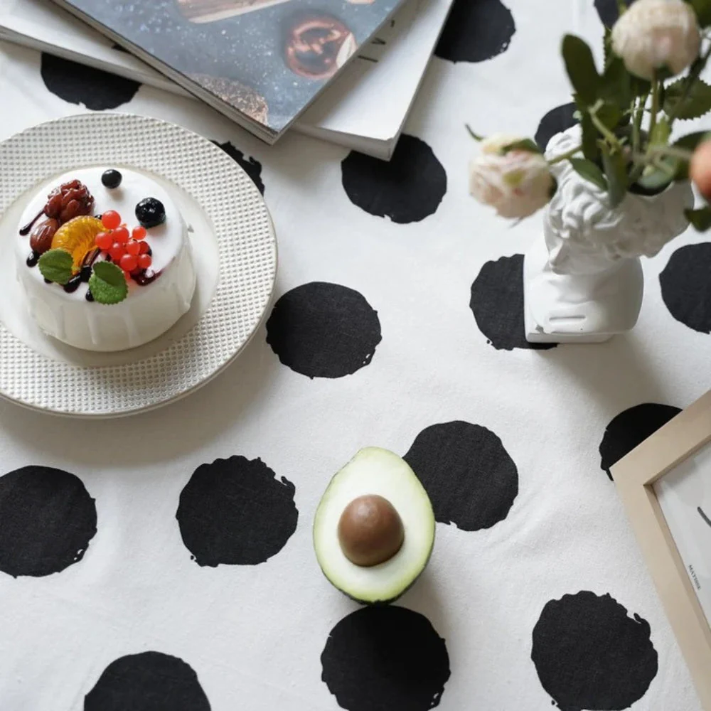 Polka Charm Tassel Table Cloth - Image 2