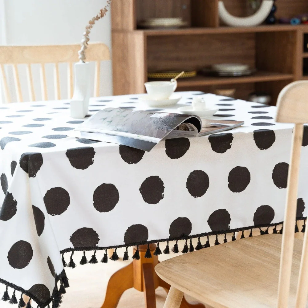 Polka Charm Tassel Table Cloth - Image 4