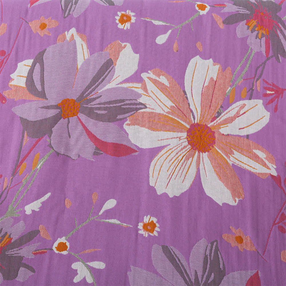 Purple Wildflower Cotton Bath Towel - Image 3