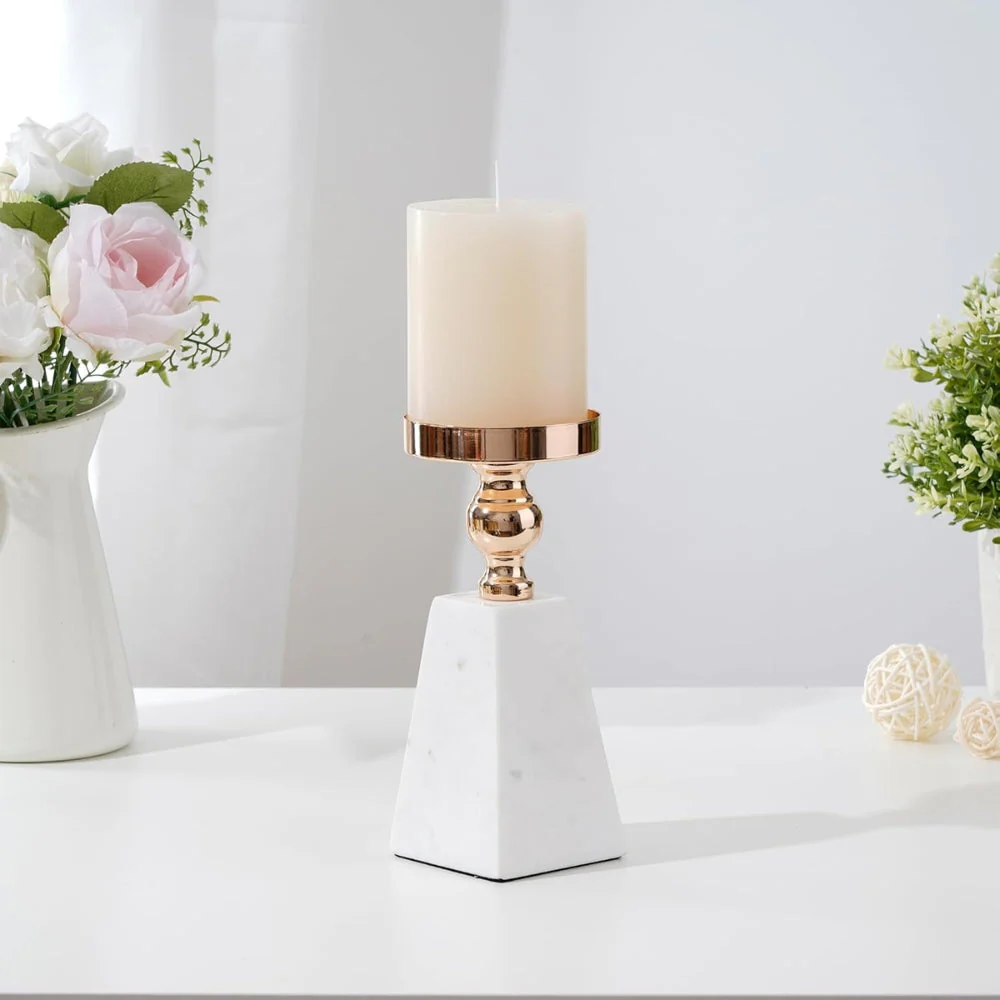 Pyramid Gold Marble Candle Holder - Image 5