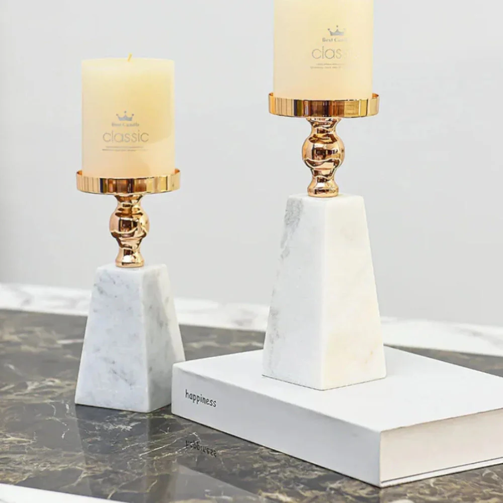 Pyramid Gold Marble Candle Holder - Image 6