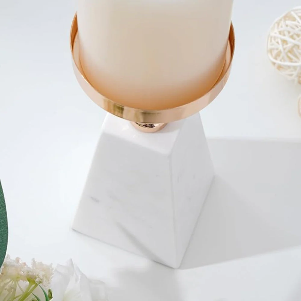 Pyramid Gold Marble Candle Holder - Image 8