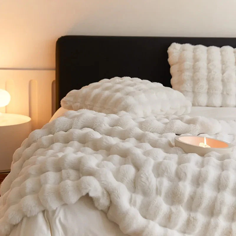 Rabbit Faux-Fur Blanket Throw - Image 10